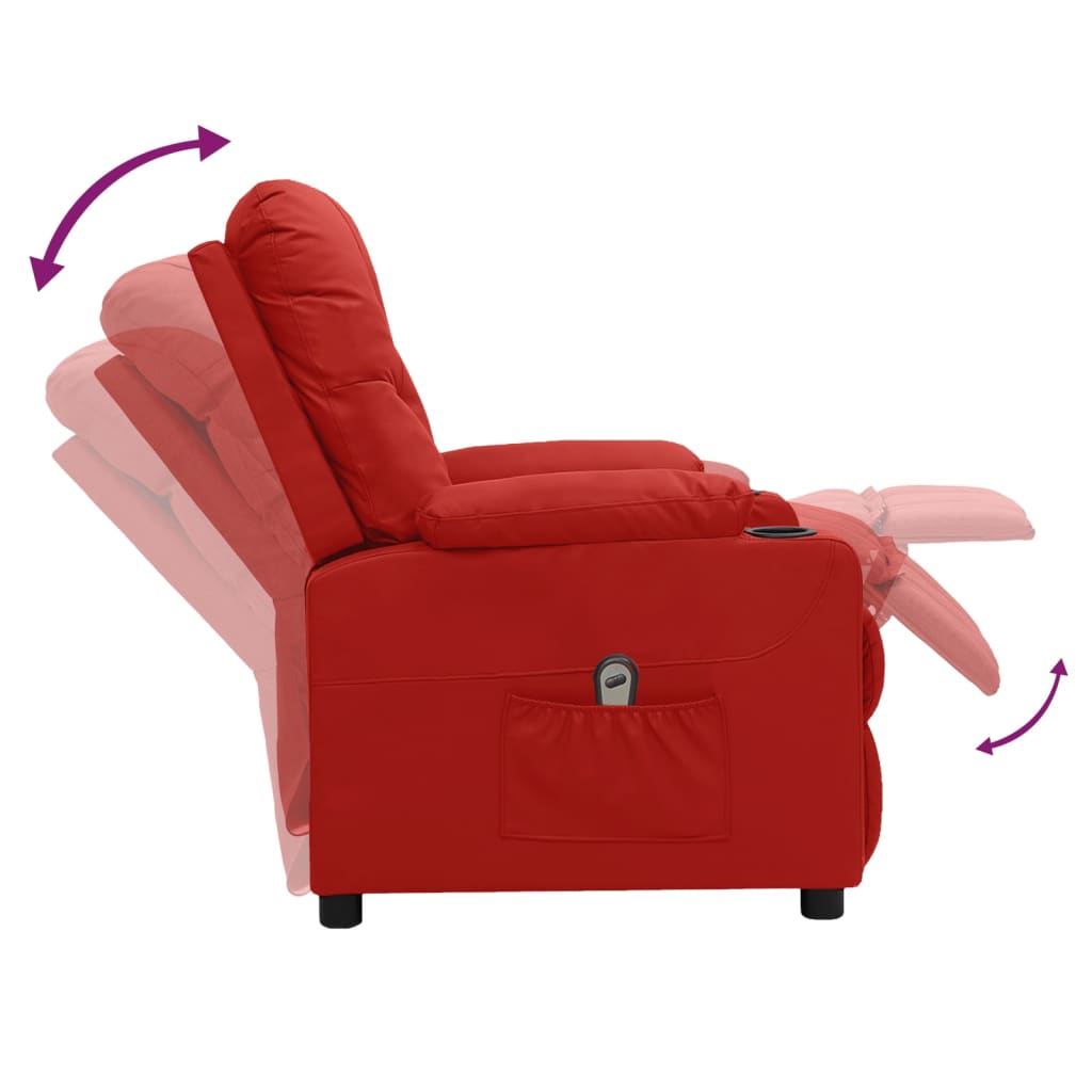 vidaXL Fauteuil de relaxation électrique similicuir rouge bordeaux