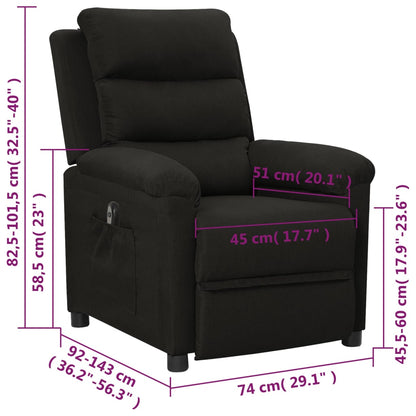 vidaXL Fauteuil relax électrique noir en tissu