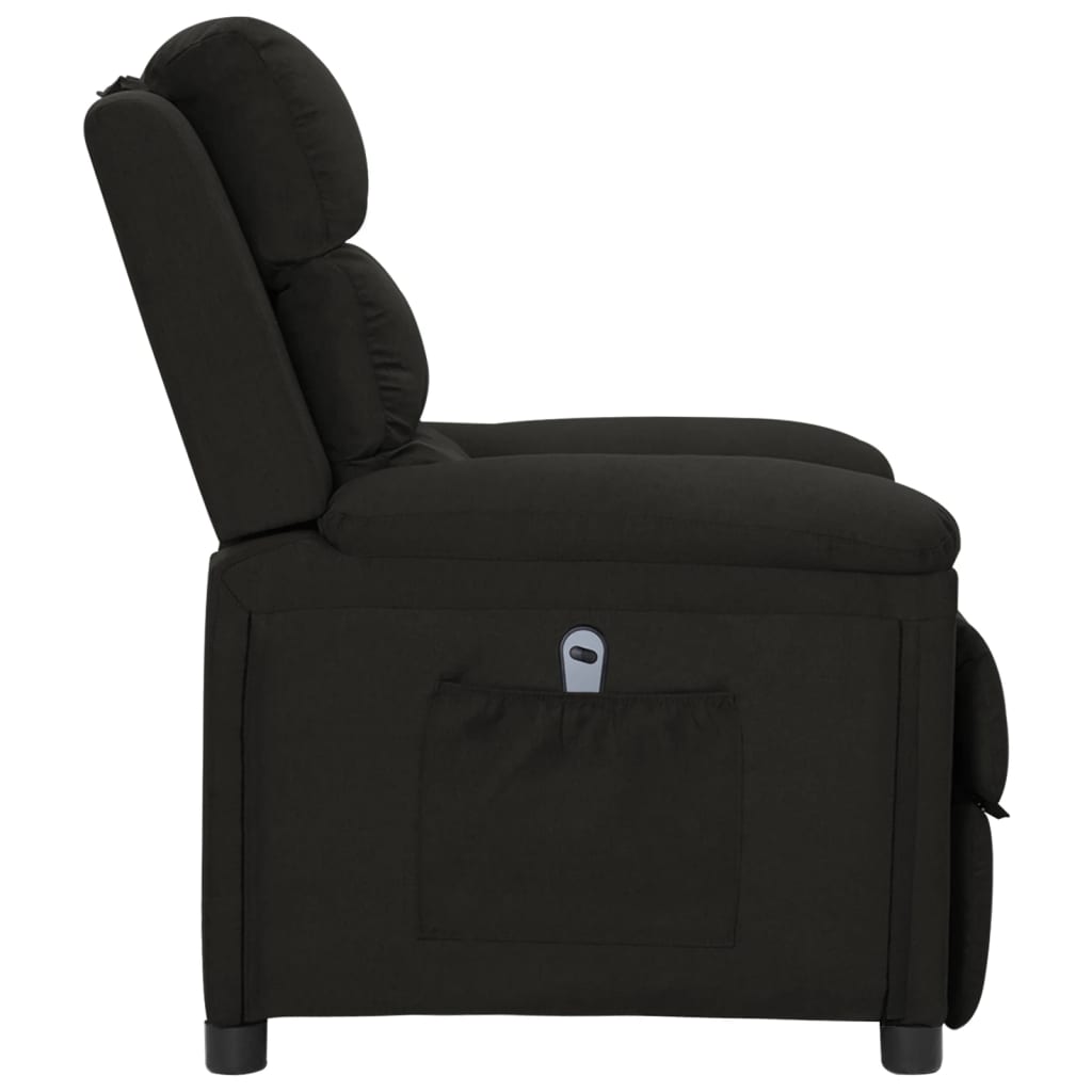 vidaXL Fauteuil relax électrique noir en tissu