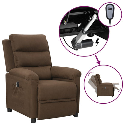 vidaXL Fauteuil de Relaxation Électrique Marron Tissu
