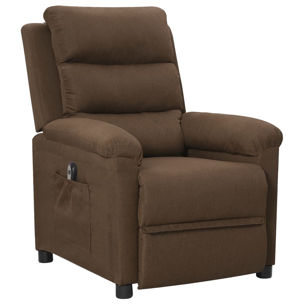 vidaXL Fauteuil de Relaxation Électrique Marron Tissu