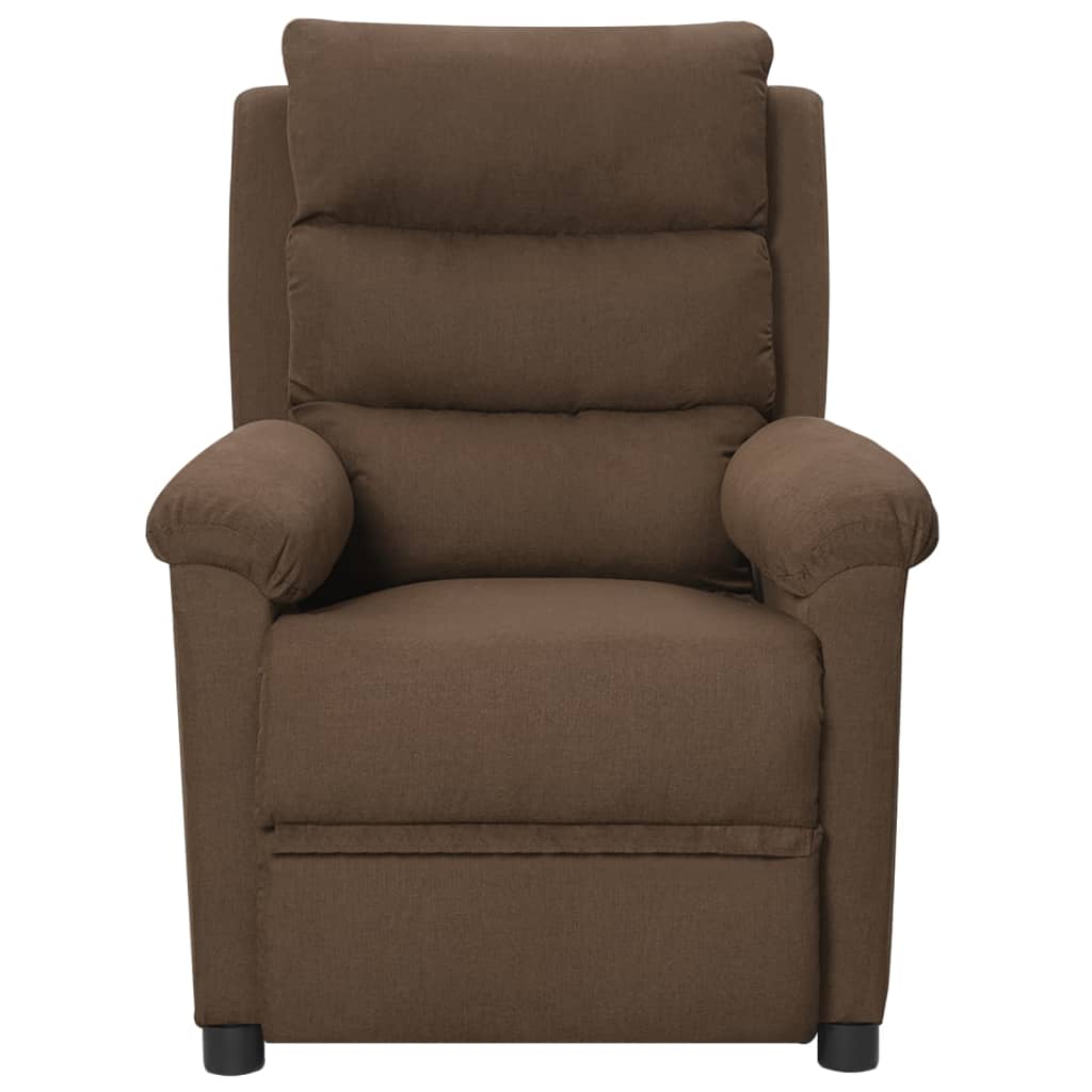 vidaXL Fauteuil de Relaxation Électrique Marron Tissu