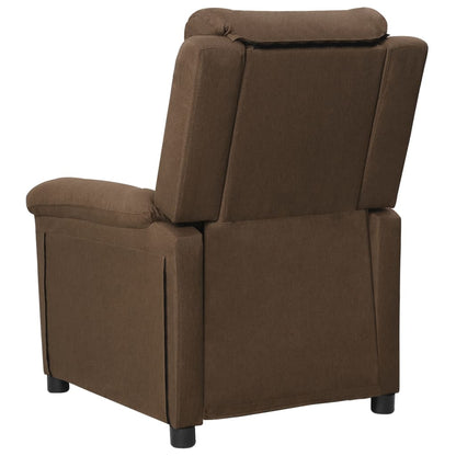 vidaXL Fauteuil de Relaxation Électrique Marron Tissu