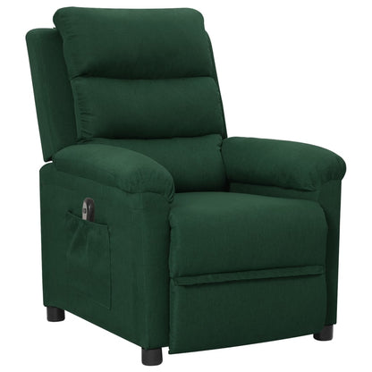 vidaXL Fauteuil relax électrique Vert foncé Tissu