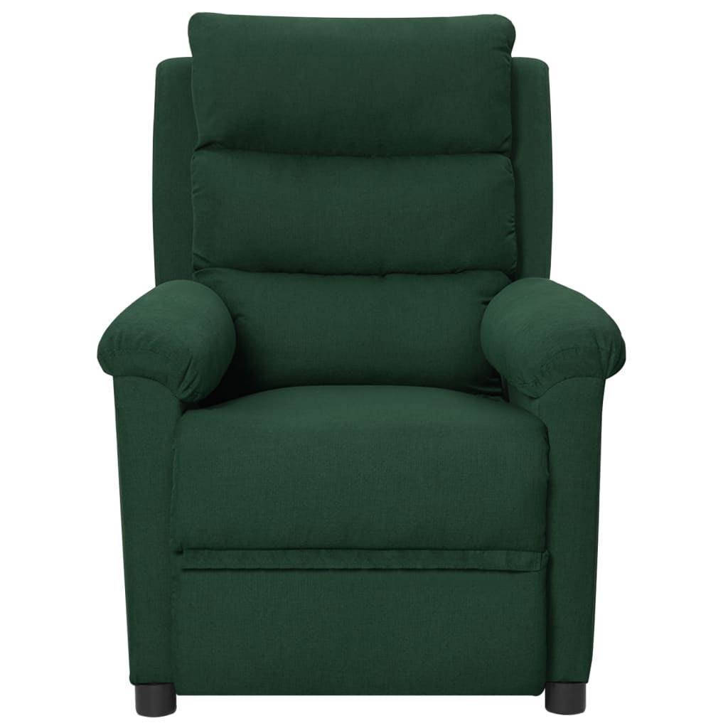 vidaXL Fauteuil relax électrique Vert foncé Tissu