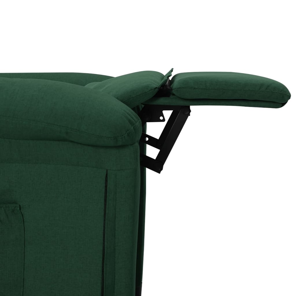 vidaXL Fauteuil relax électrique Vert foncé Tissu