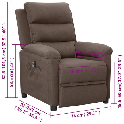 vidaXL Relaxsessel Elektrisch Taupe Stoff