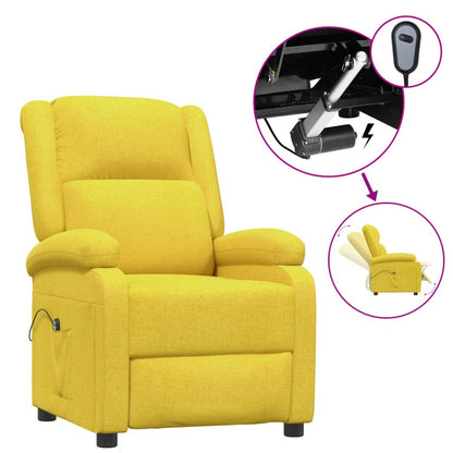 vidaXL Fauteuil de relaxation électrique jaune en tissu