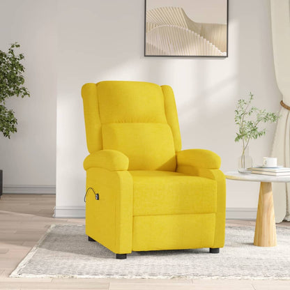 vidaXL Fauteuil de relaxation électrique jaune en tissu