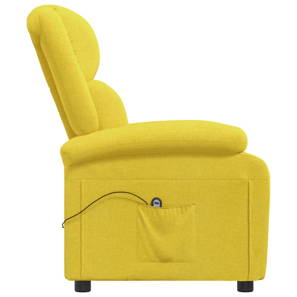 vidaXL Fauteuil de relaxation électrique jaune en tissu