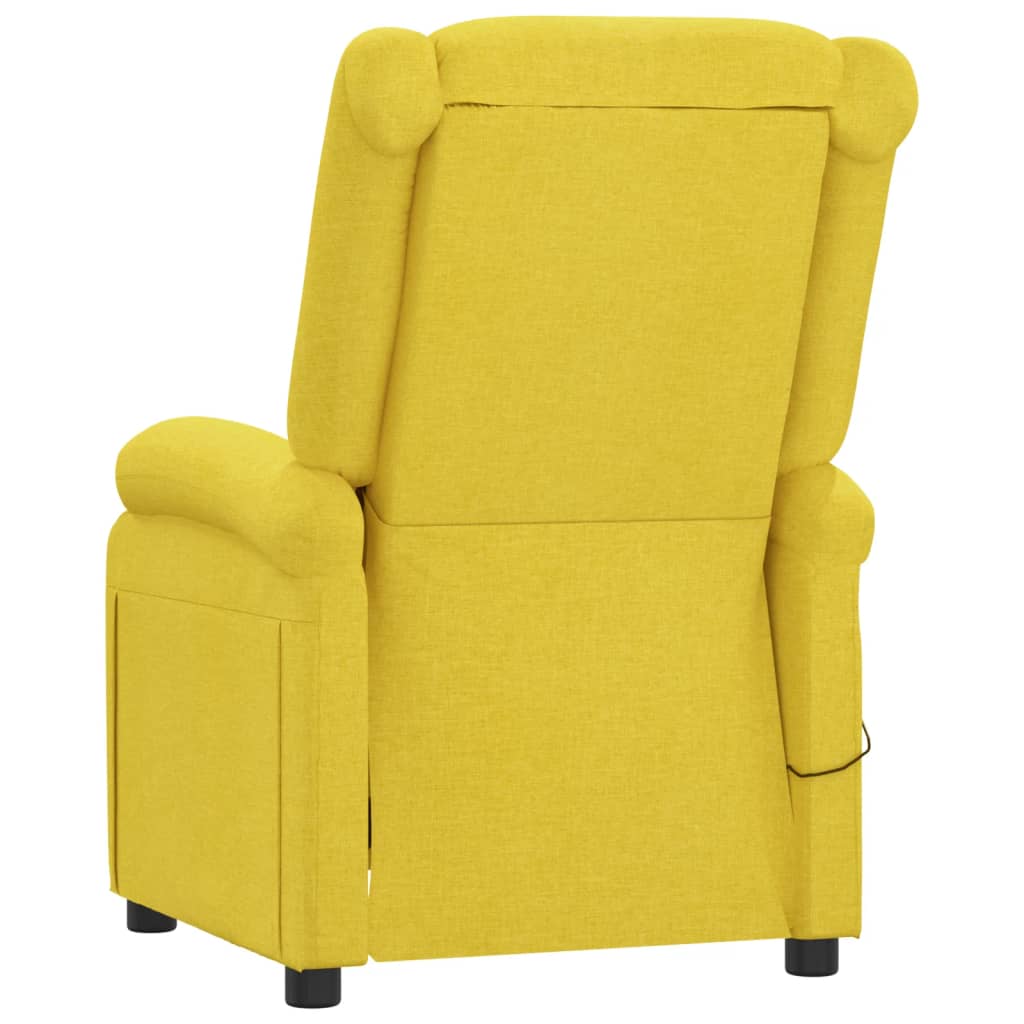 vidaXL Fauteuil de relaxation électrique jaune en tissu