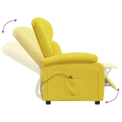 vidaXL Fauteuil de relaxation électrique jaune en tissu