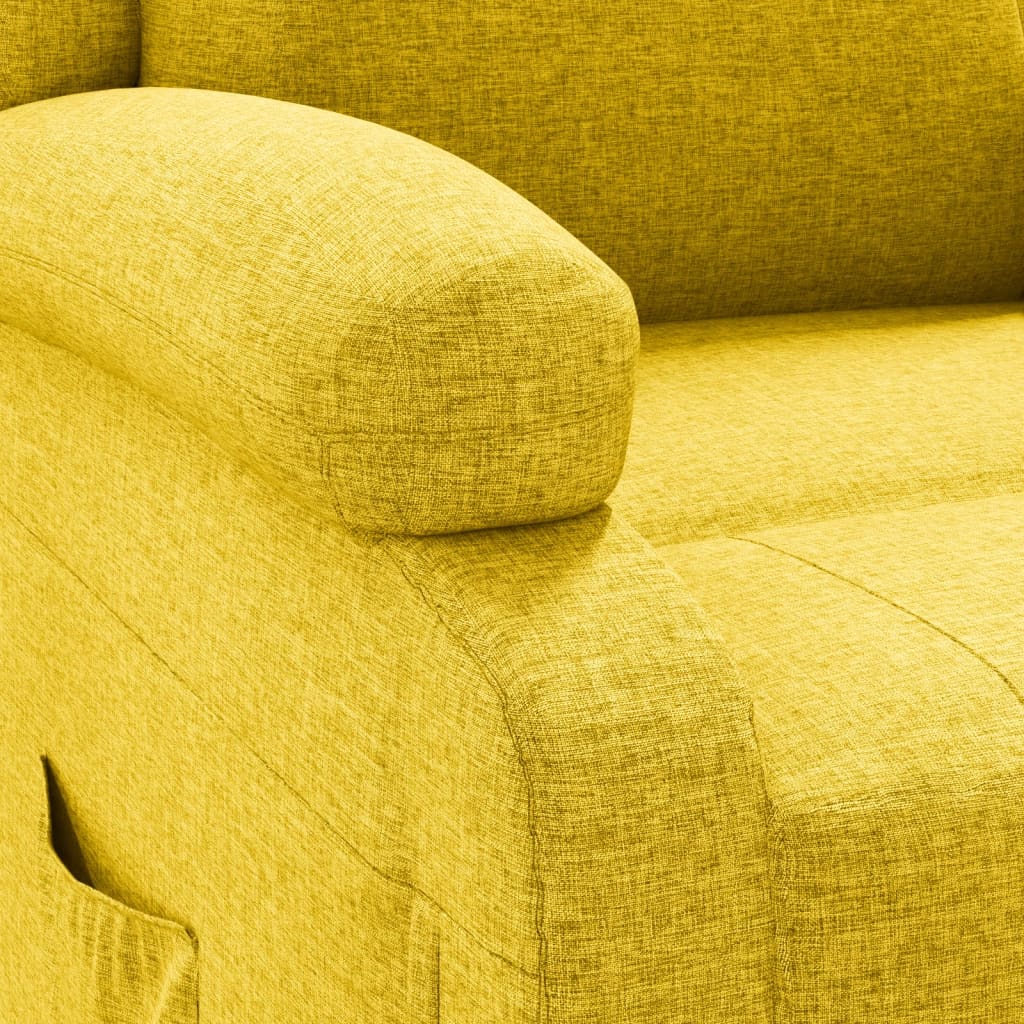 vidaXL Fauteuil de relaxation électrique jaune en tissu