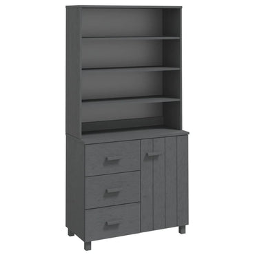 vidaXL Buffet haut HAMAR Pin massif Gris foncé