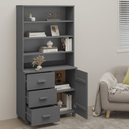 vidaXL Buffet haut HAMAR Pin massif Gris foncé