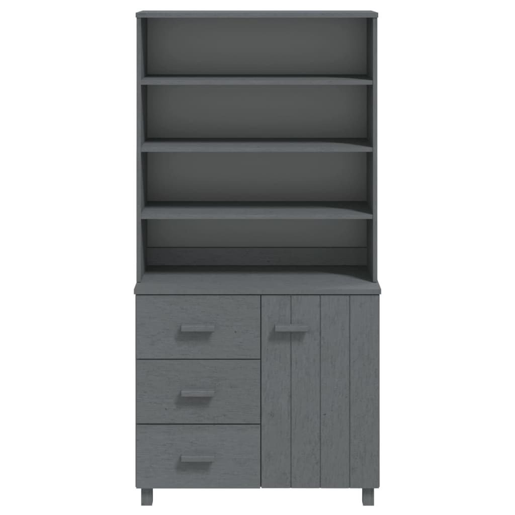vidaXL Buffet haut HAMAR Pin massif Gris foncé