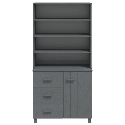 vidaXL Buffet haut HAMAR Pin massif Gris foncé