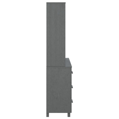 vidaXL Buffet haut HAMAR Pin massif Gris foncé
