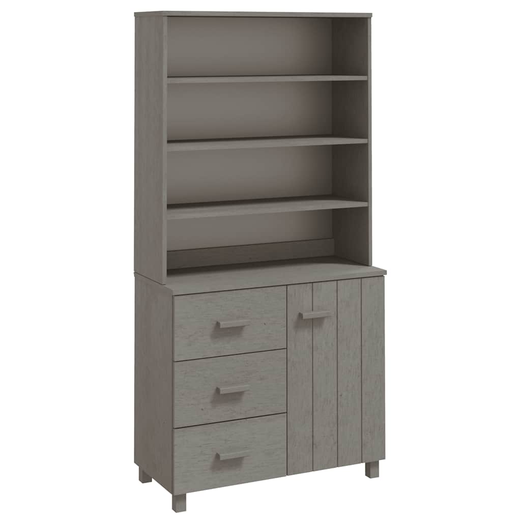 vidaXL Bahut haut HAMAR en pin massif gris clair