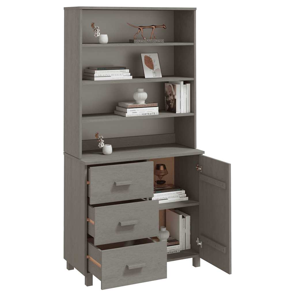 vidaXL Bahut haut HAMAR en pin massif gris clair