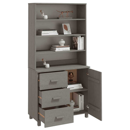 vidaXL Bahut haut HAMAR en pin massif gris clair