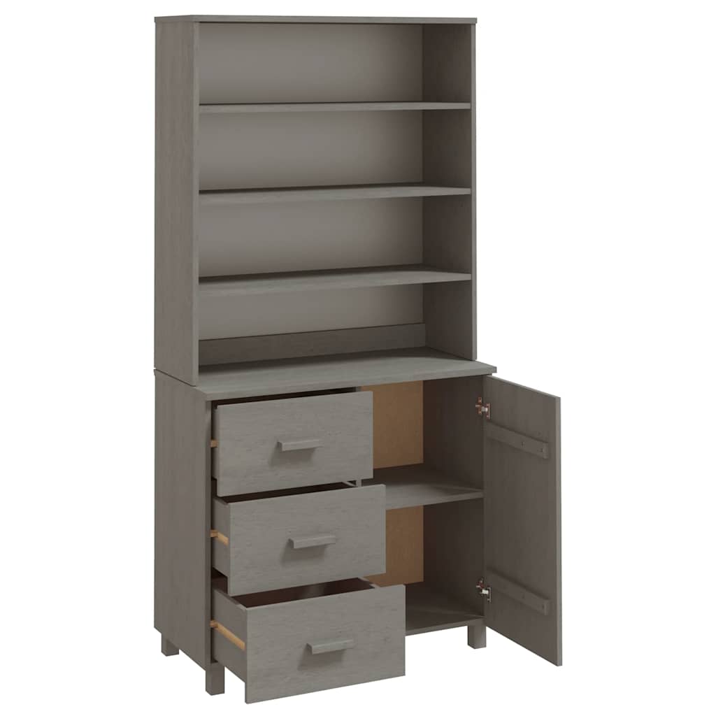 vidaXL Bahut haut HAMAR en pin massif gris clair