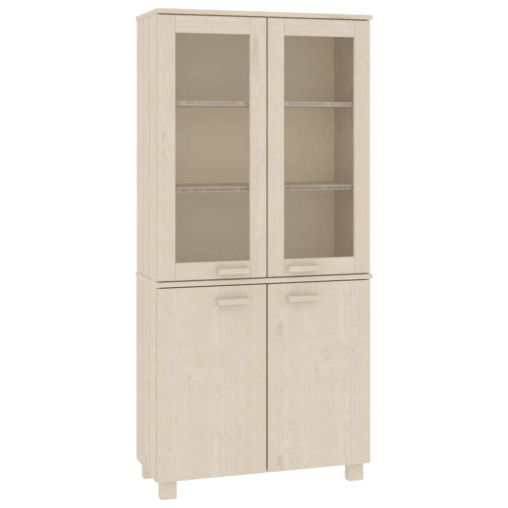 vidaXL Highboard HAMAR Pin massif marron miel