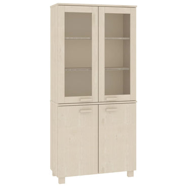 vidaXL Highboard HAMAR Pin massif marron miel