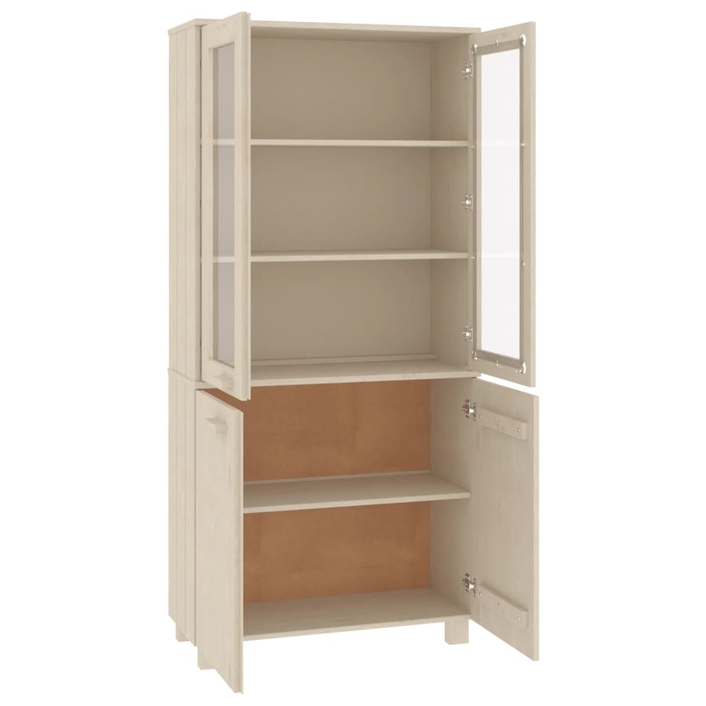 vidaXL Highboard HAMAR Pin massif marron miel