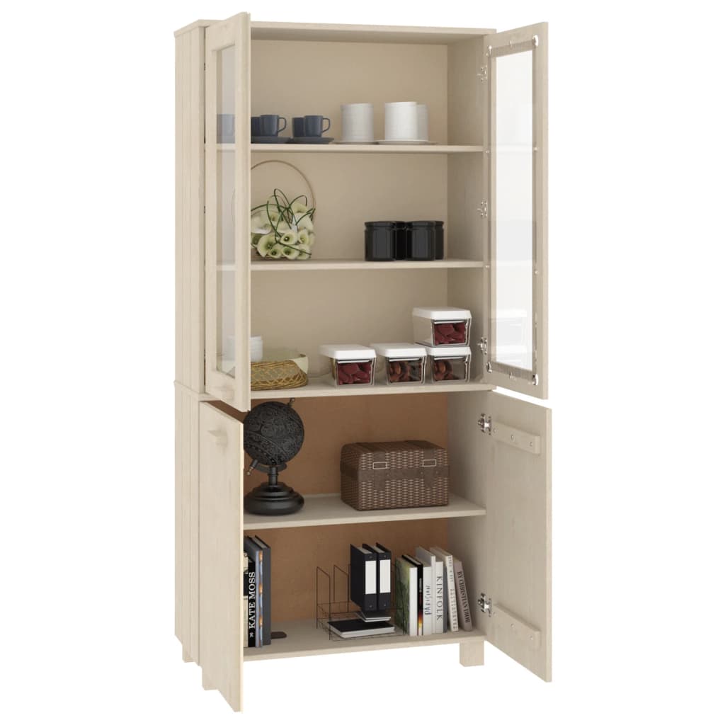 vidaXL Highboard HAMAR Pin massif marron miel