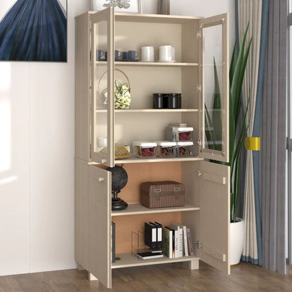 vidaXL Highboard HAMAR Pin massif marron miel