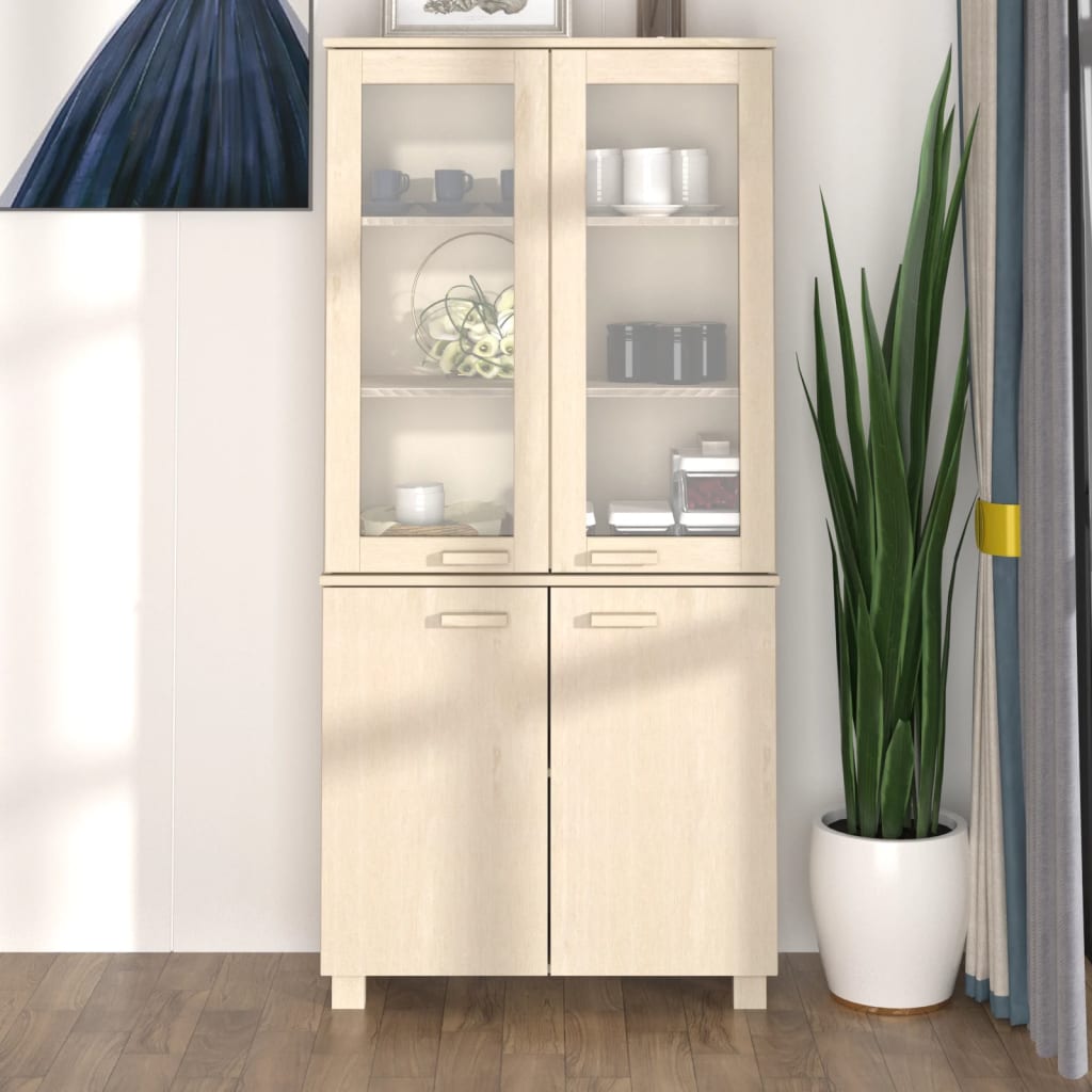vidaXL Highboard HAMAR Pin massif marron miel
