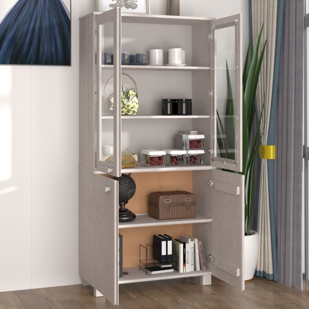 vidaXL Buffet haut HAMAR Pin massif Blanc