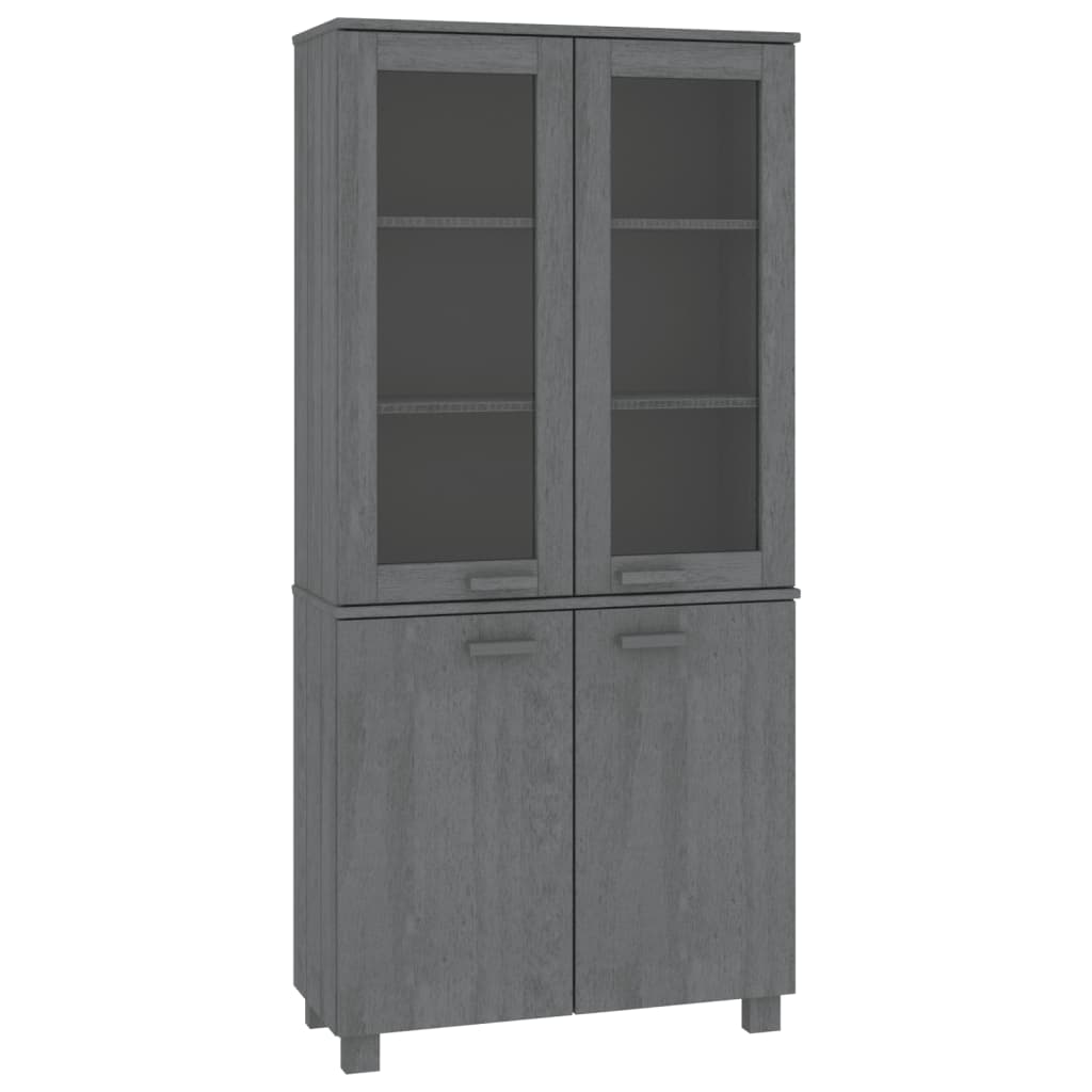 vidaXL Buffet haut HAMAR Pin massif Gris foncé
