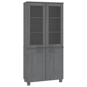 vidaXL Buffet haut HAMAR Pin massif Gris foncé