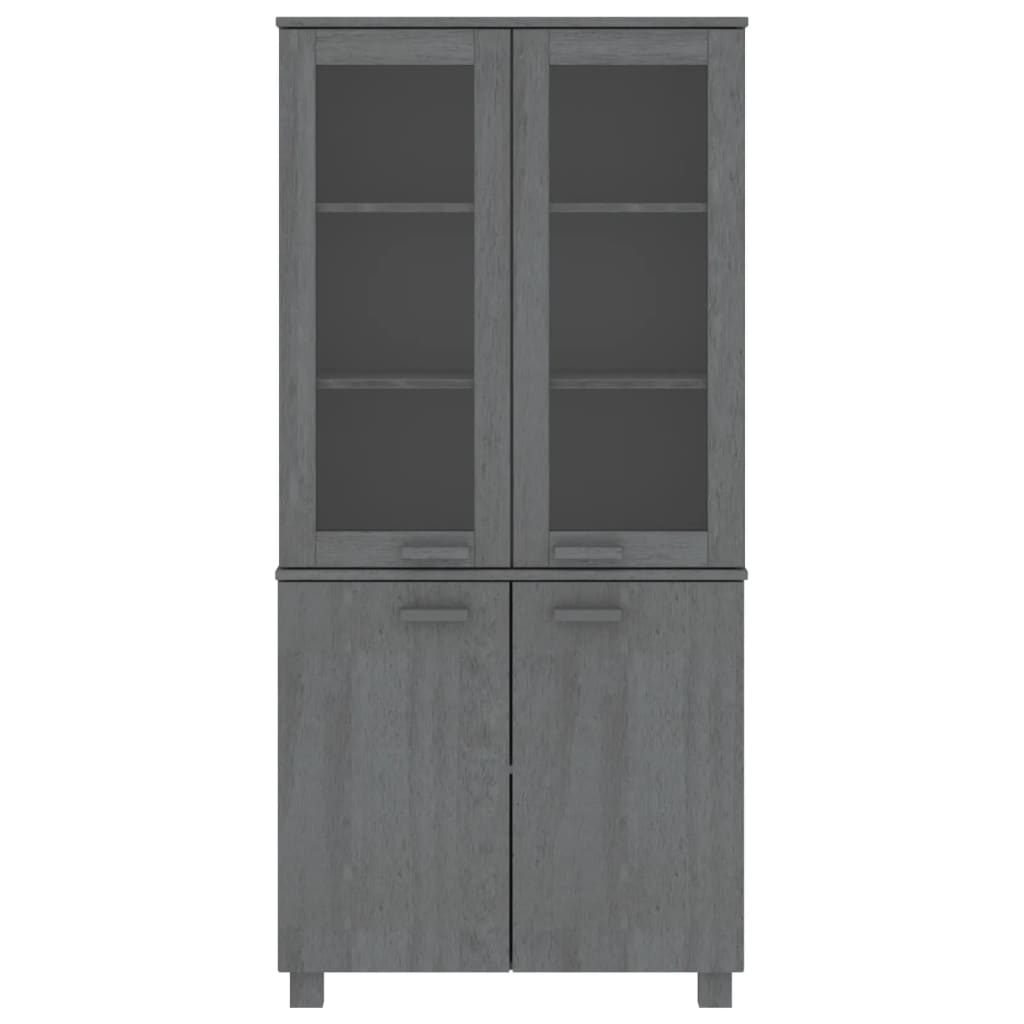 vidaXL Buffet haut HAMAR Pin massif Gris foncé