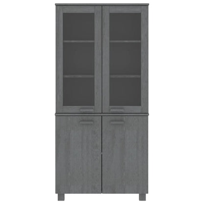 vidaXL Buffet haut HAMAR Pin massif Gris foncé