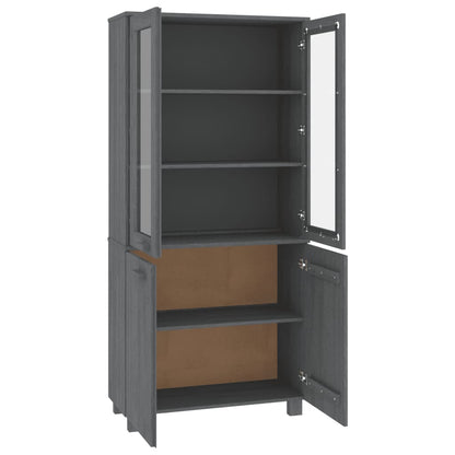 vidaXL Buffet haut HAMAR Pin massif Gris foncé