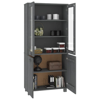 vidaXL Buffet haut HAMAR Pin massif Gris foncé