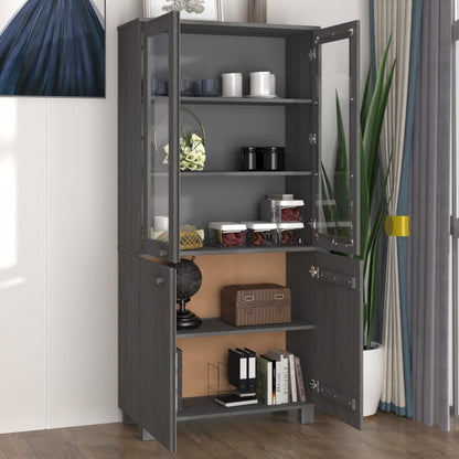 vidaXL Buffet haut HAMAR Pin massif Gris foncé