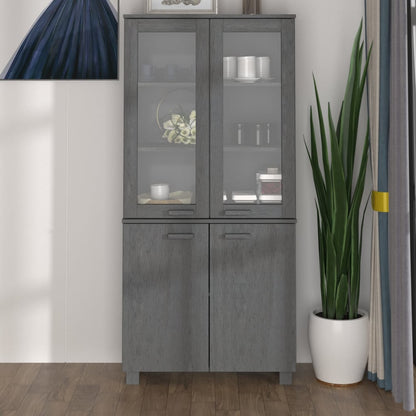 vidaXL Buffet haut HAMAR Pin massif Gris foncé