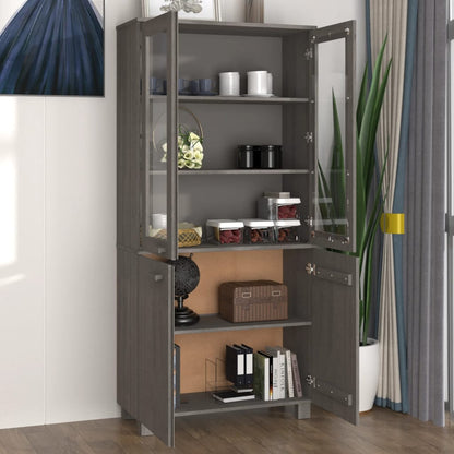 vidaXL Bahut haut HAMAR en pin massif gris clair