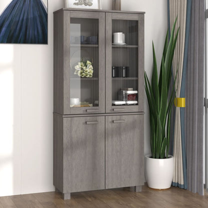 vidaXL Bahut haut HAMAR en pin massif gris clair
