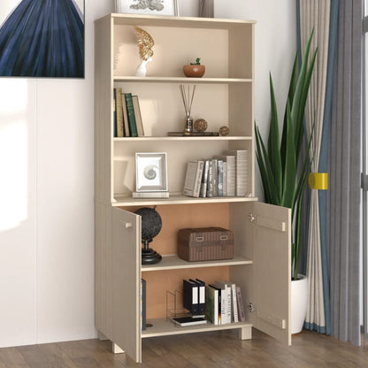 vidaXL Highboard HAMAR Pin massif marron miel