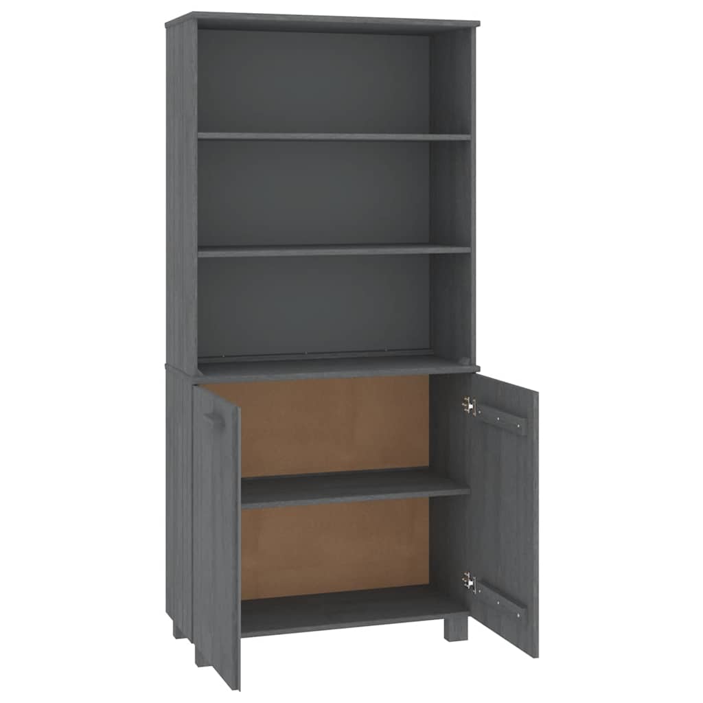 vidaXL Highboard HAMAR Massivholz Kiefer Dunkelgrau
