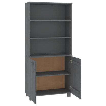 vidaXL Highboard HAMAR Massivholz Kiefer Dunkelgrau