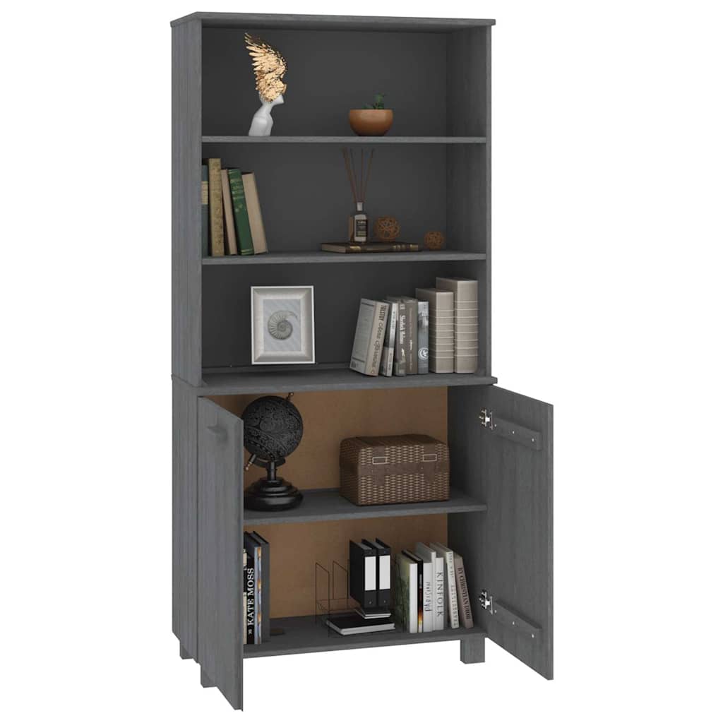 vidaXL Highboard HAMAR Massivholz Kiefer Dunkelgrau