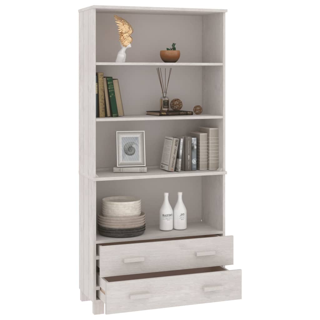 vidaXL Highboard HAMAR Massivholz Kiefer Weiß