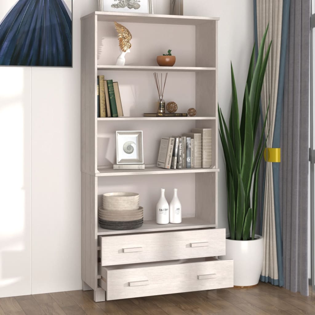 vidaXL Highboard HAMAR Massivholz Kiefer Weiß