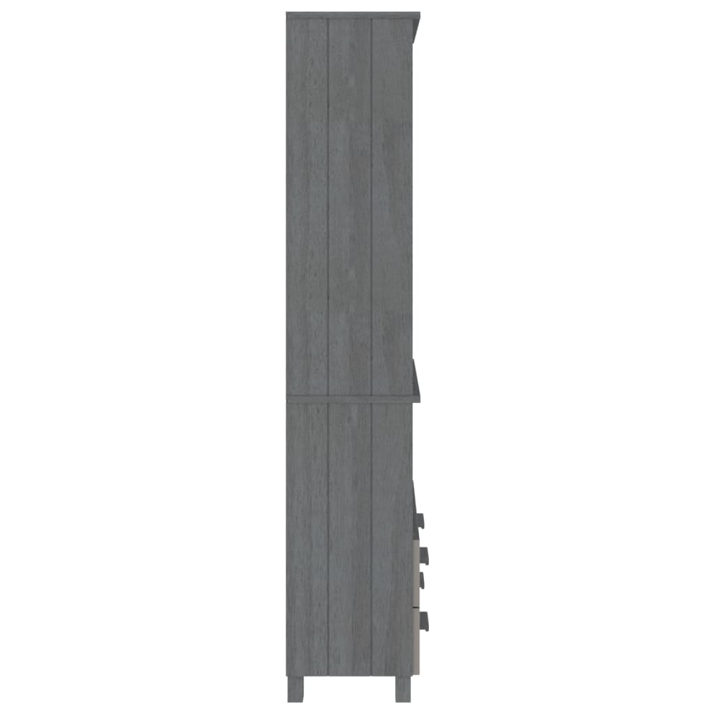vidaXL Highboard HAMAR Massivholz Kiefer Dunkelgrau